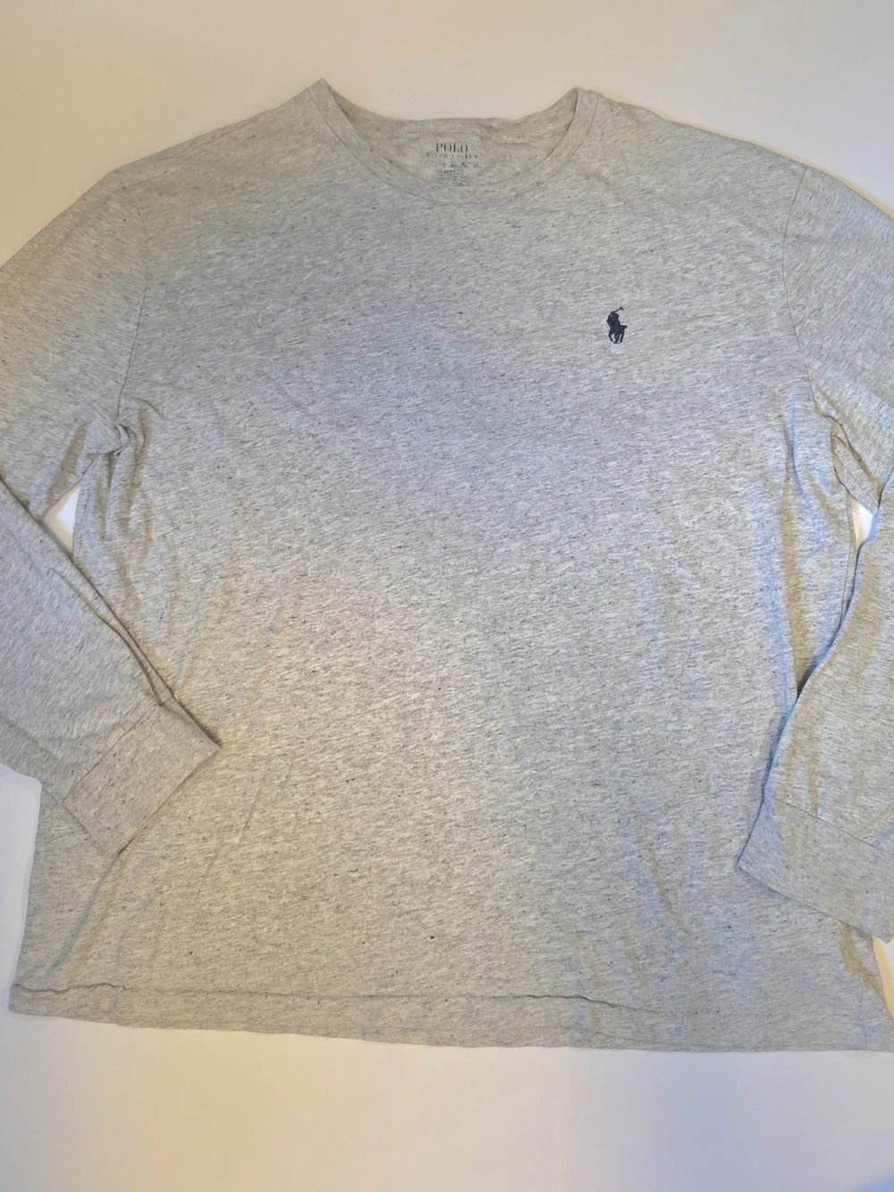 Polo Ralph Lauren Gray Long Sleeve Pony Logo Tee Men's L Golf Preppy Minimilist